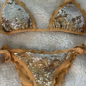 Gold sequin bikini
